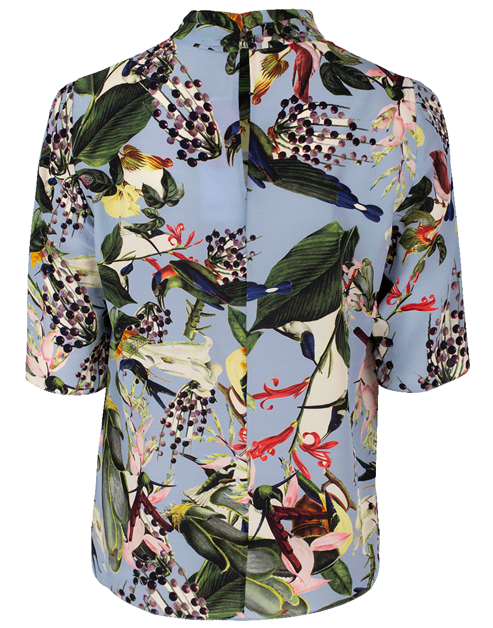 ERDEM-Kacey Twist Top-BLUE/GRN