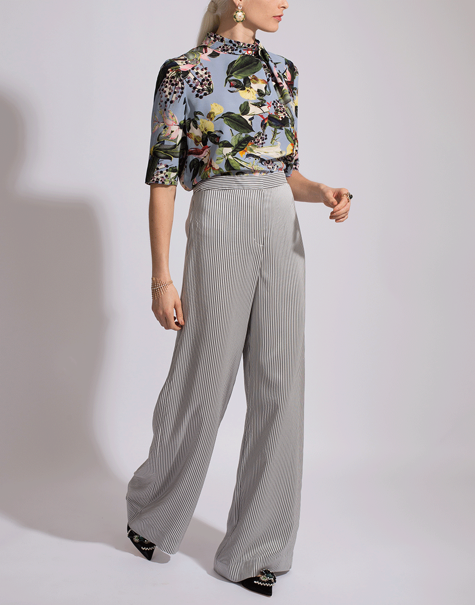 ERDEM-Kacey Twist Top-BLUE/GRN