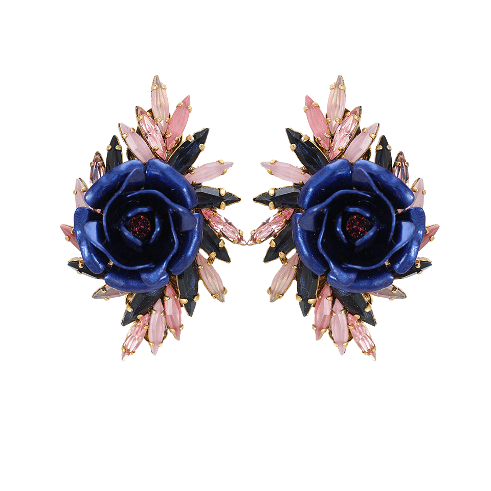 ERICKSON BEAMON-Blue And Pink Urban Jungle Earrings-BLUE