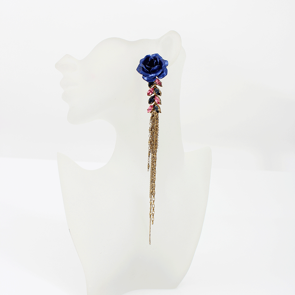 ERICKSON BEAMON-Blue Dangle Urban Jungle Earrings-BLUE