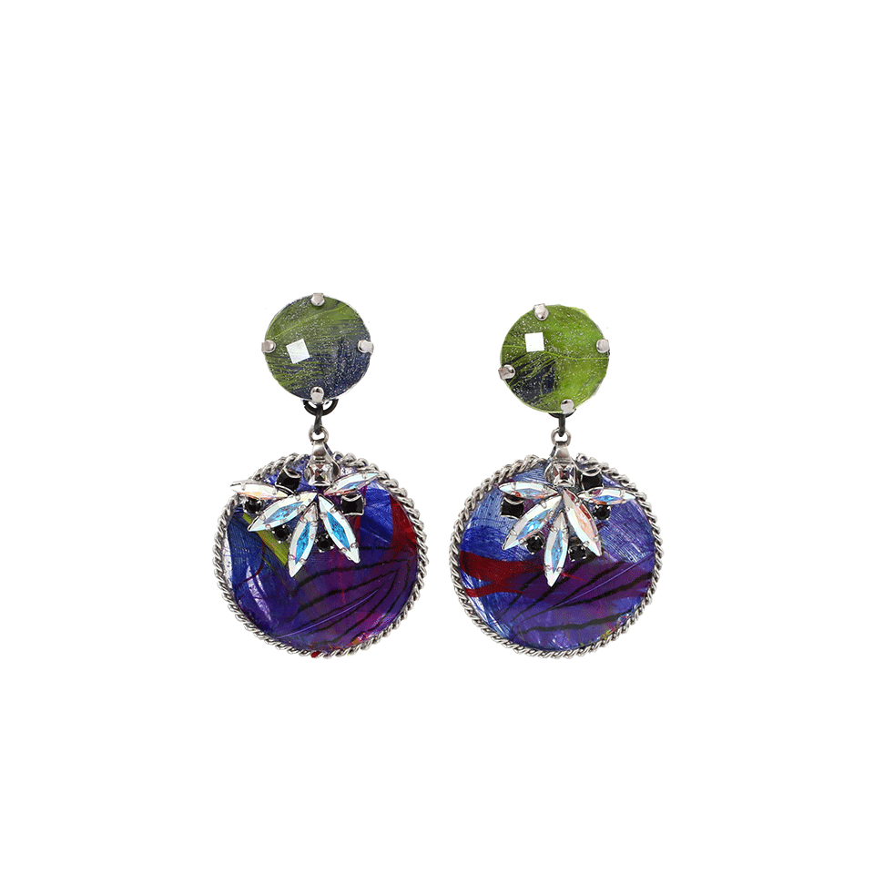 ERICKSON BEAMON-Bird Of Prey Round Earrings-BLUE