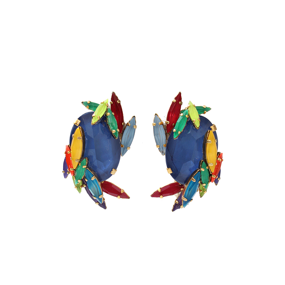 ERICKSON BEAMON-Splash Button Clip Earrings-MULTI