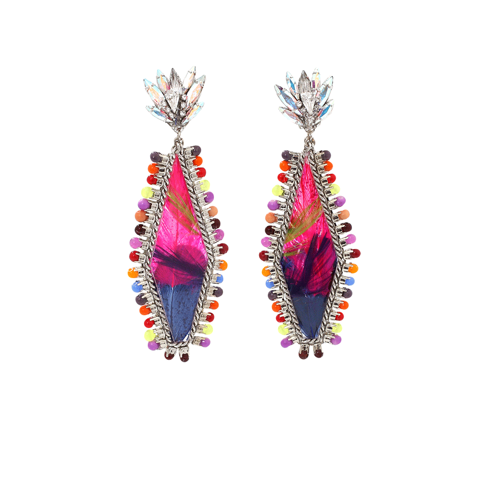 ERICKSON BEAMON-Bird Of Prey Rhombus Earrings-PNK/BLUE