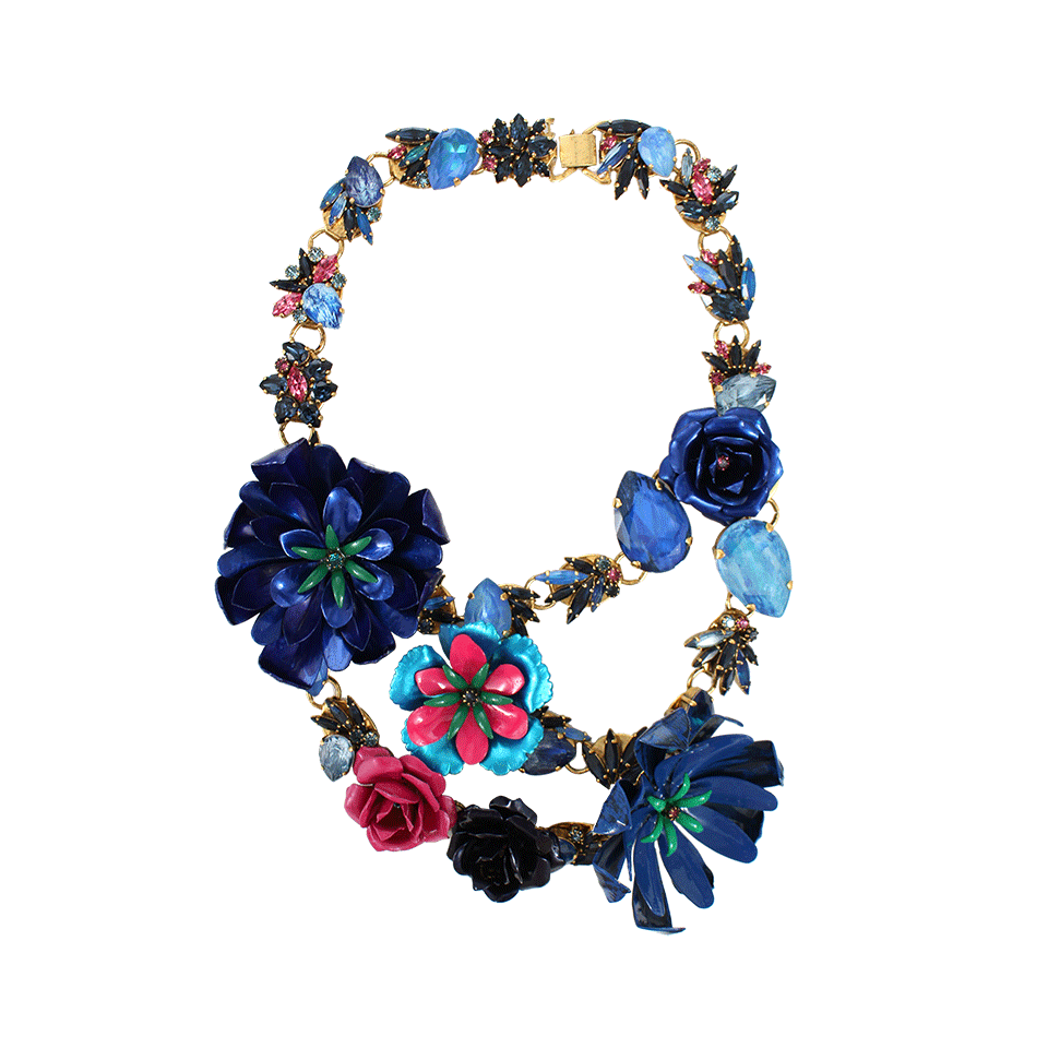 ERICKSON BEAMON-Blue Urban Jungle Flower Necklace-BLUE