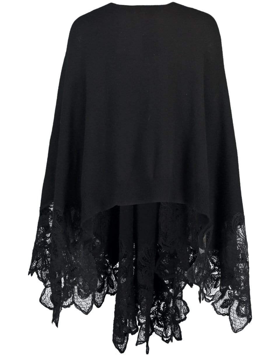 ERMANNO SCERVINO-Lace Cashmere Top - Black-BLACK