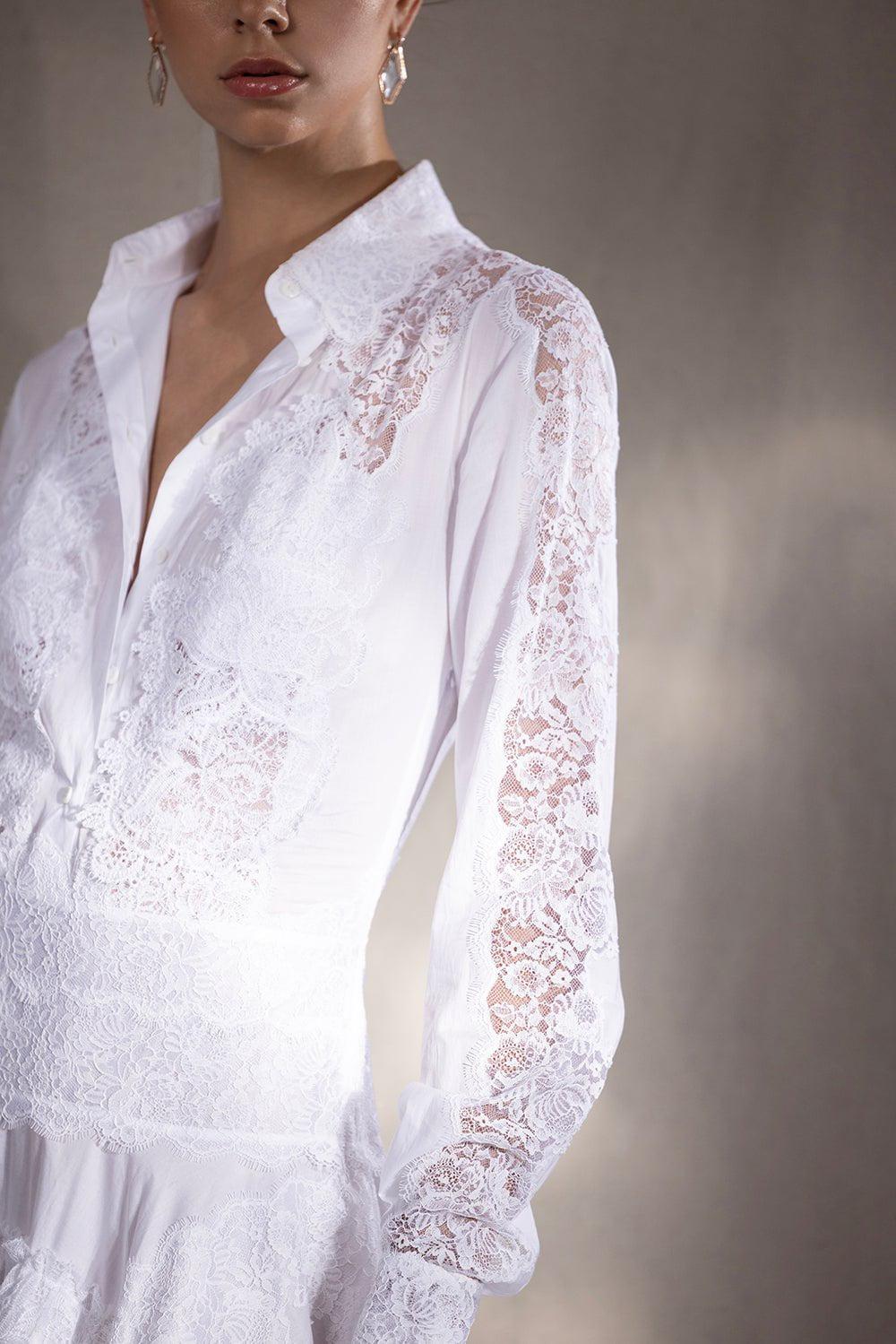 ERMANNO SCERVINO-Tiered Lace Maxi Dress-