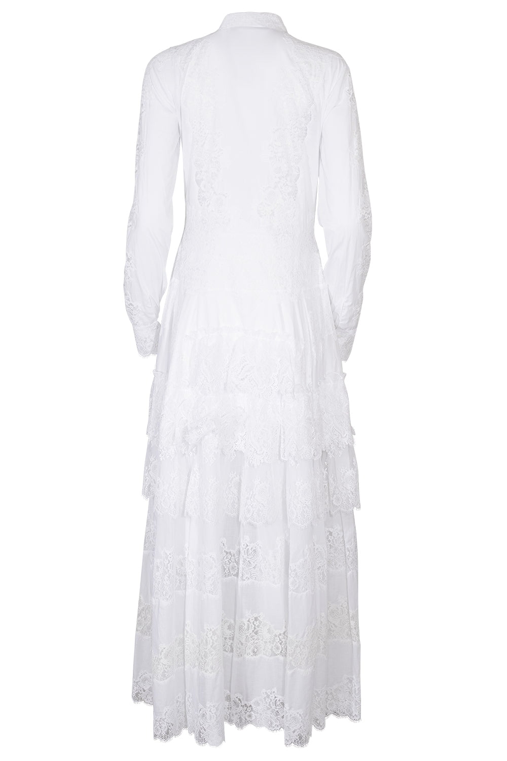 ERMANNO SCERVINO-Tiered Lace Maxi Dress-