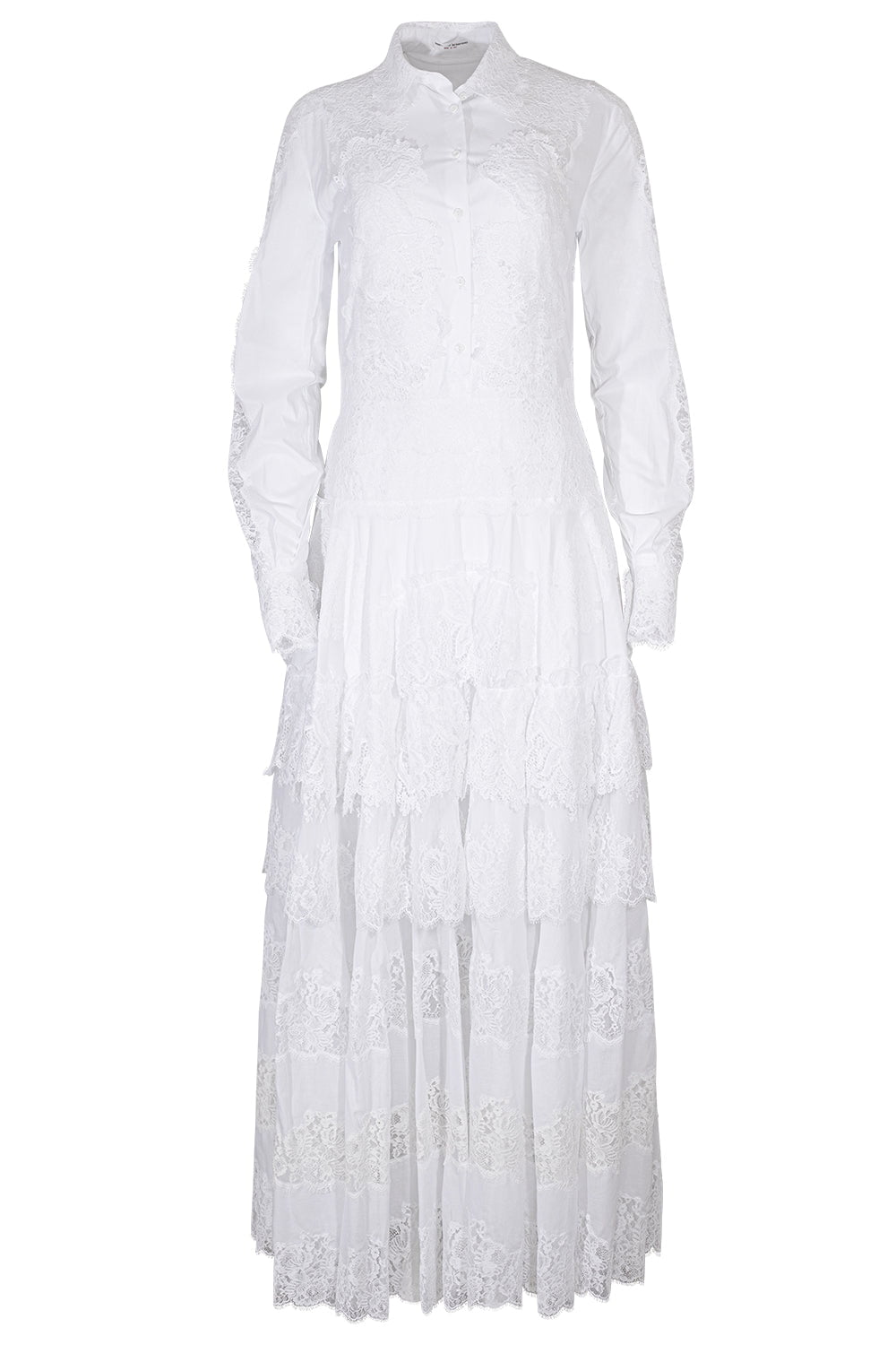 ERMANNO SCERVINO-Tiered Lace Maxi Dress-