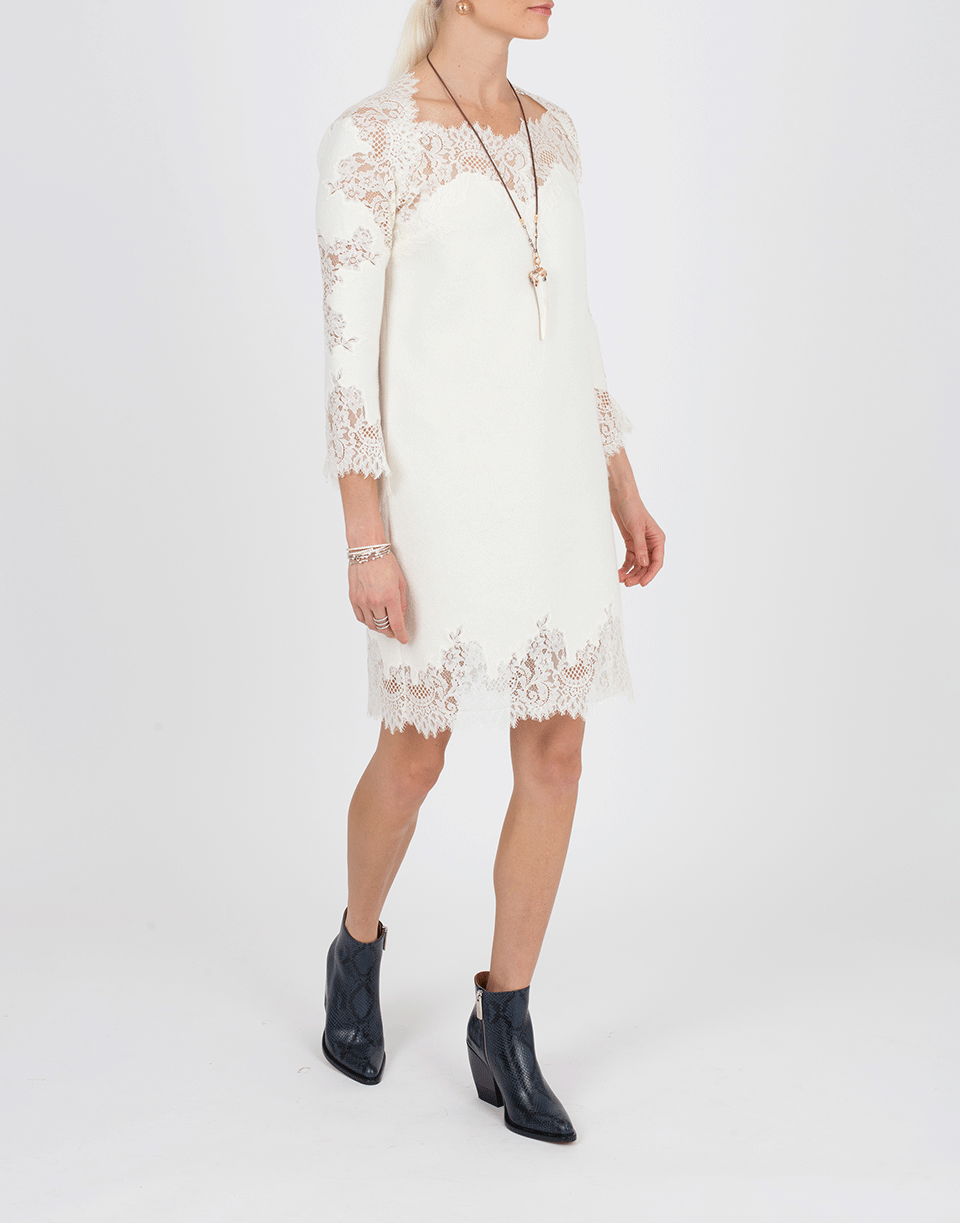 ERMANNO SCERVINO-Lace Trim Mini Dress-