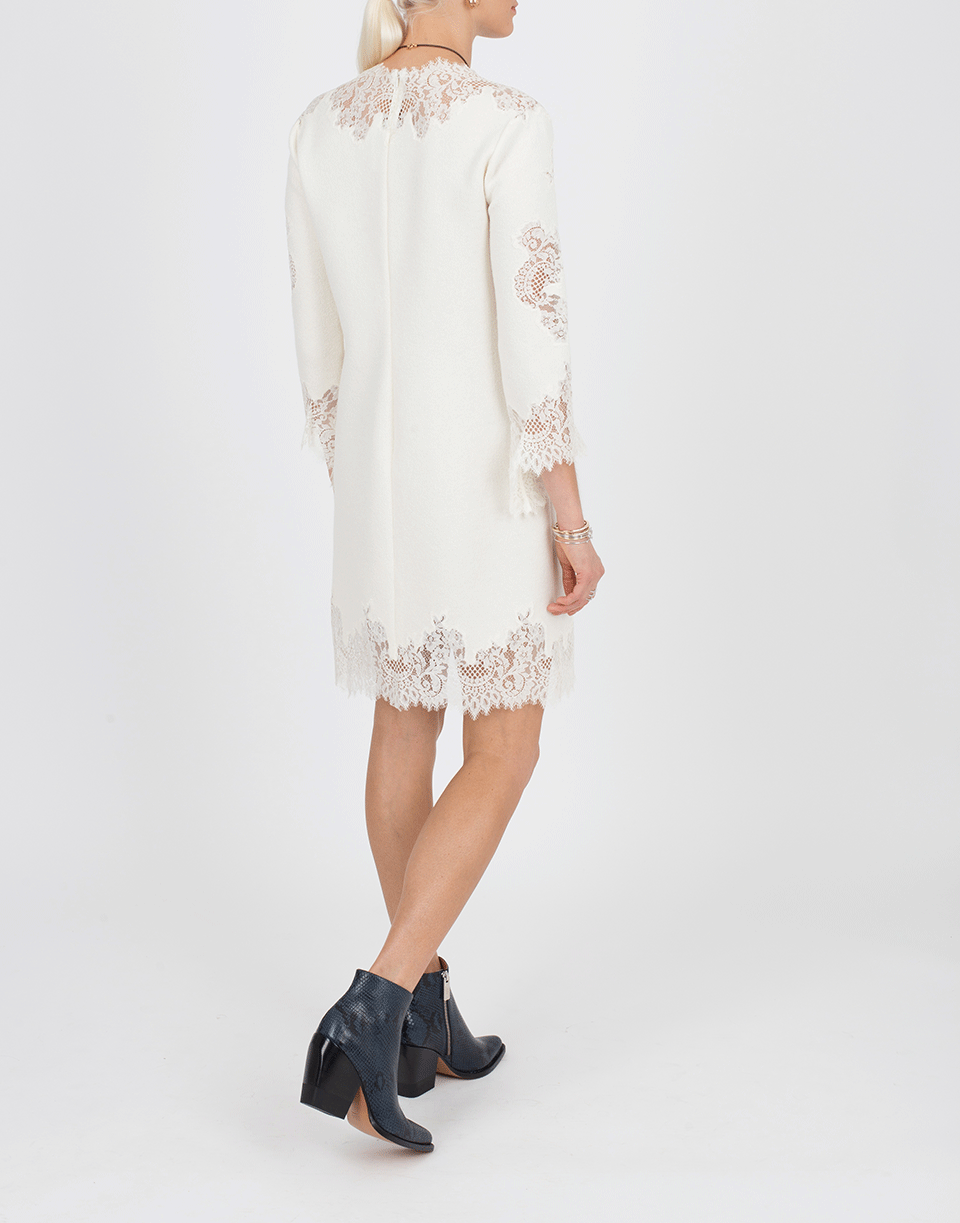 ERMANNO SCERVINO-Lace Trim Mini Dress-