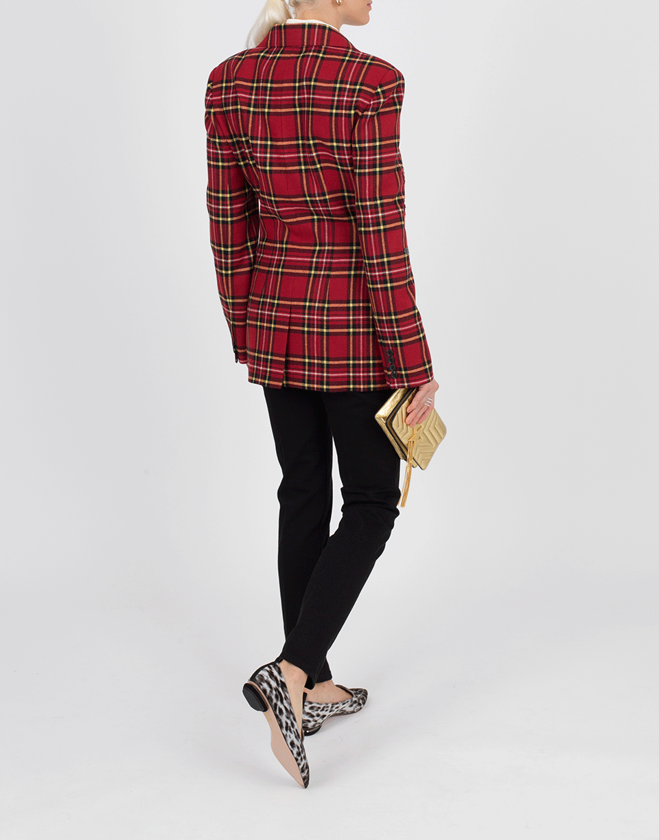 ERMANNO SCERVINO-Flower Embroidered Plaid Jacket-