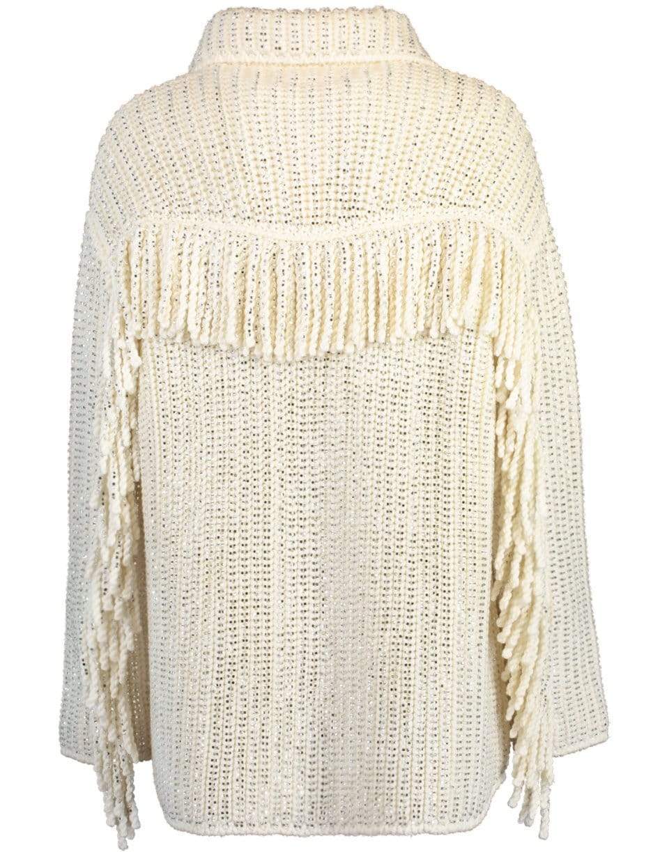 ERMANNO SCERVINO-Fringe And Strass Wool Coat-IVORY