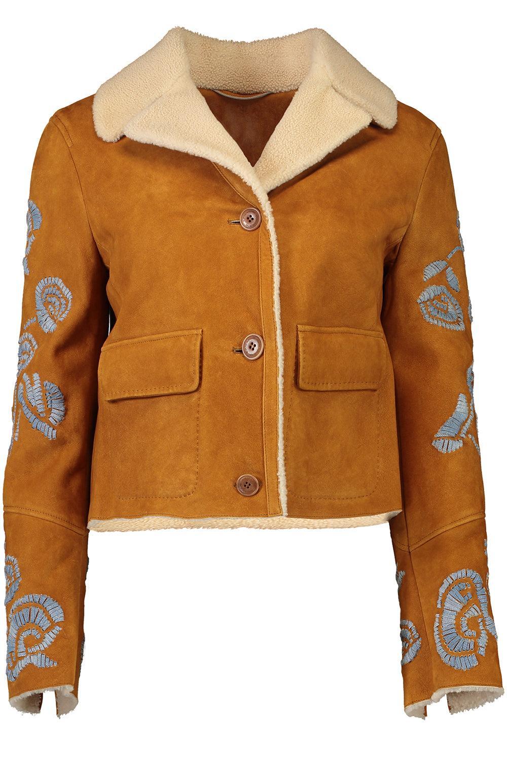 Embroidered Jacket-CAST/PEL-40-CLOTHINGJACKETLEATHER-ERMANNO SCERVINO