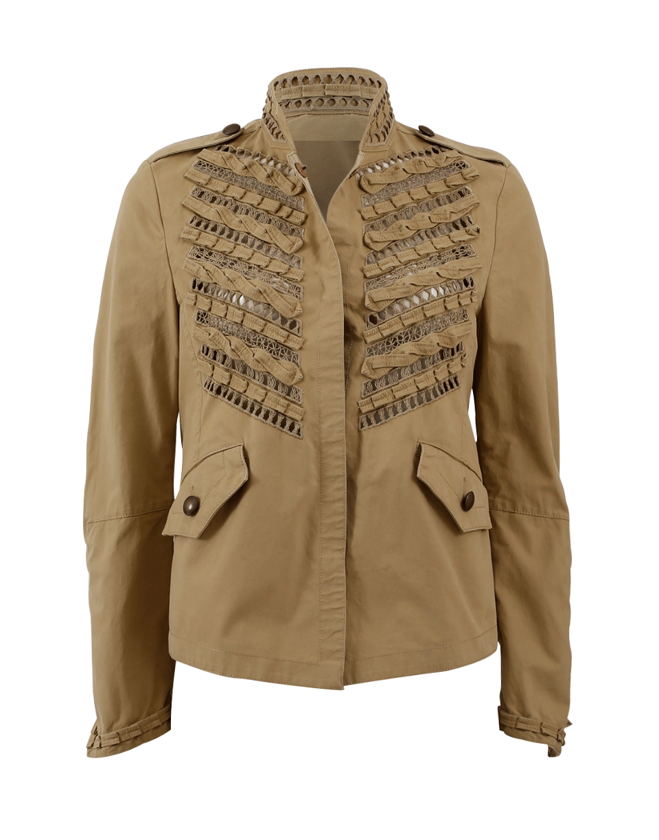ERMANNO SCERVINO-Canvas Snap Up Jacket-