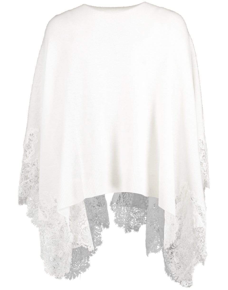 ERMANNO SCERVINO-White Lace Detail Shawl-