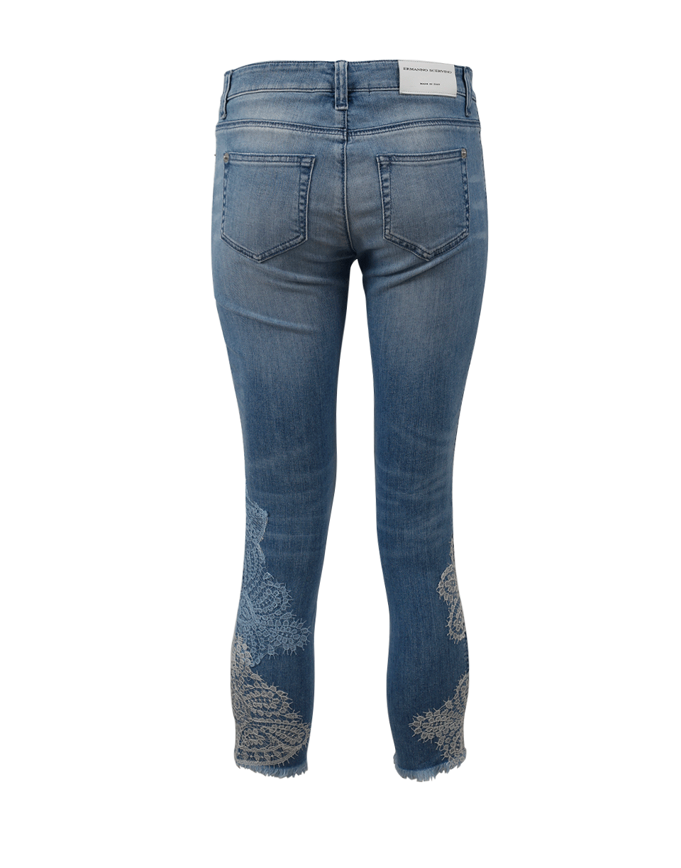 ERMANNO SCERVINO-Lace Bottom Denim-