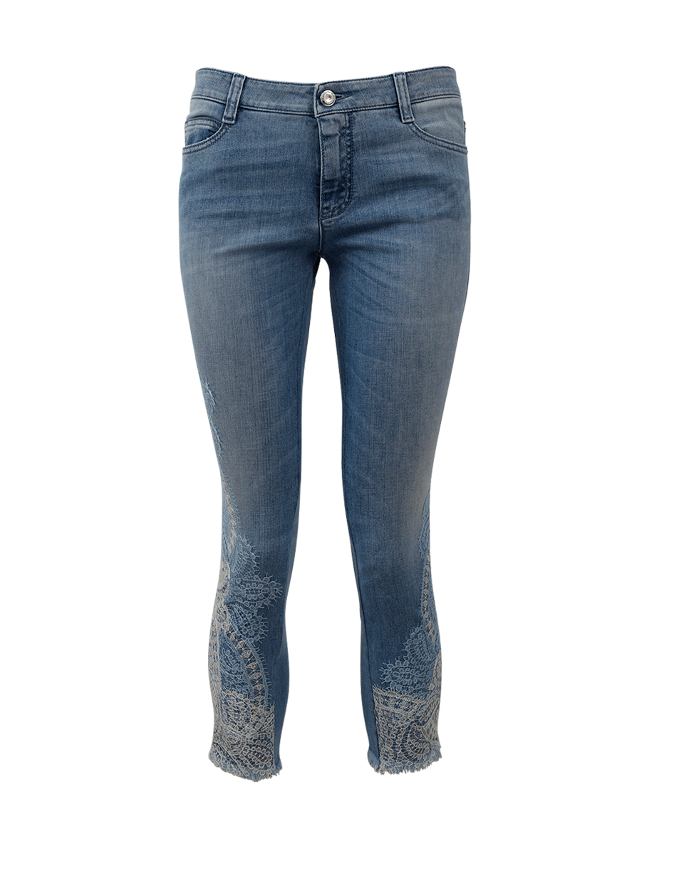 ERMANNO SCERVINO-Lace Bottom Denim-