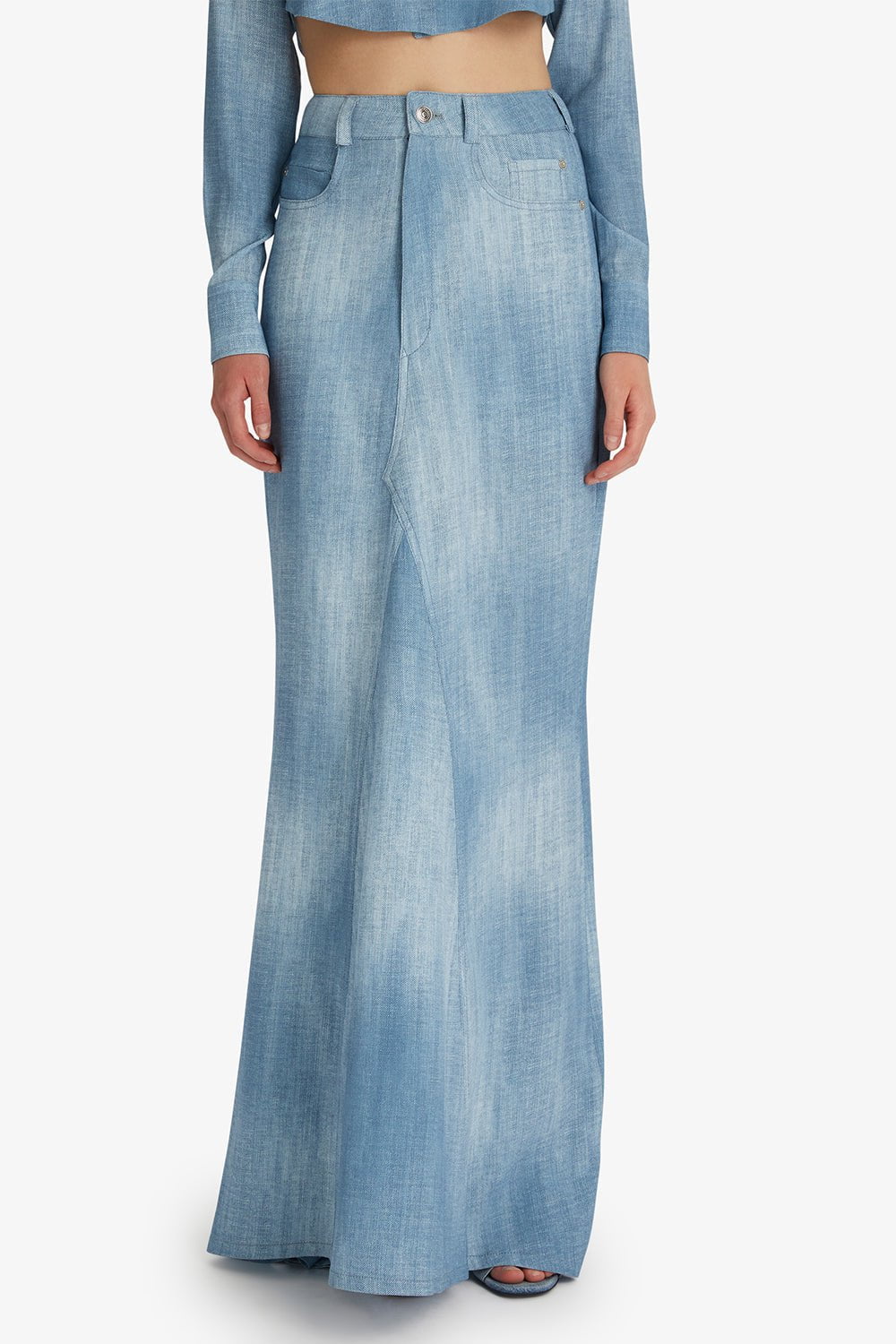 ERMANNO SCERVINO-Denim Maxi Skirt-