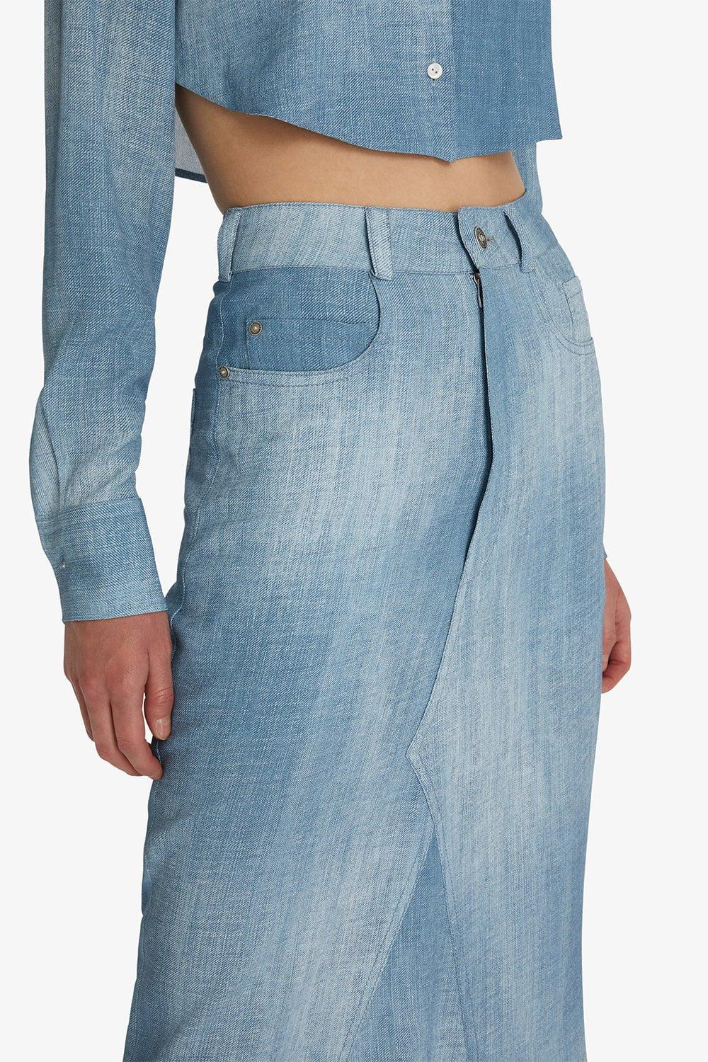 ERMANNO SCERVINO-Denim Maxi Skirt-