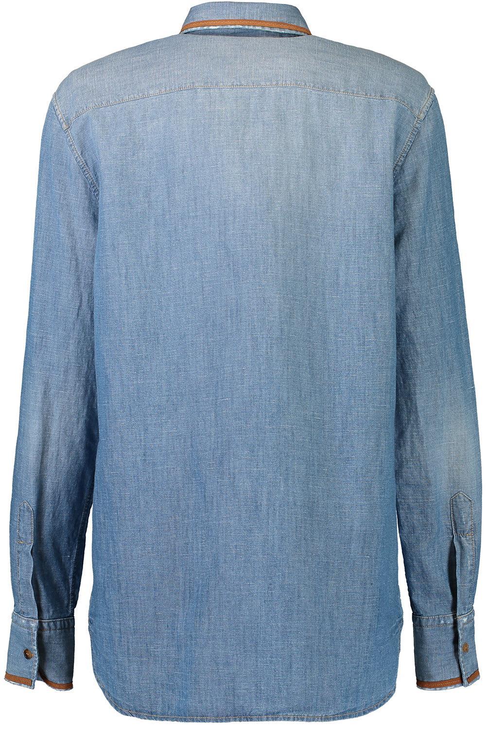 Embroidered Denim Shirt-BRT COBA-40-CLOTHINGTOPBLOUSE-ERMANNO SCERVINO