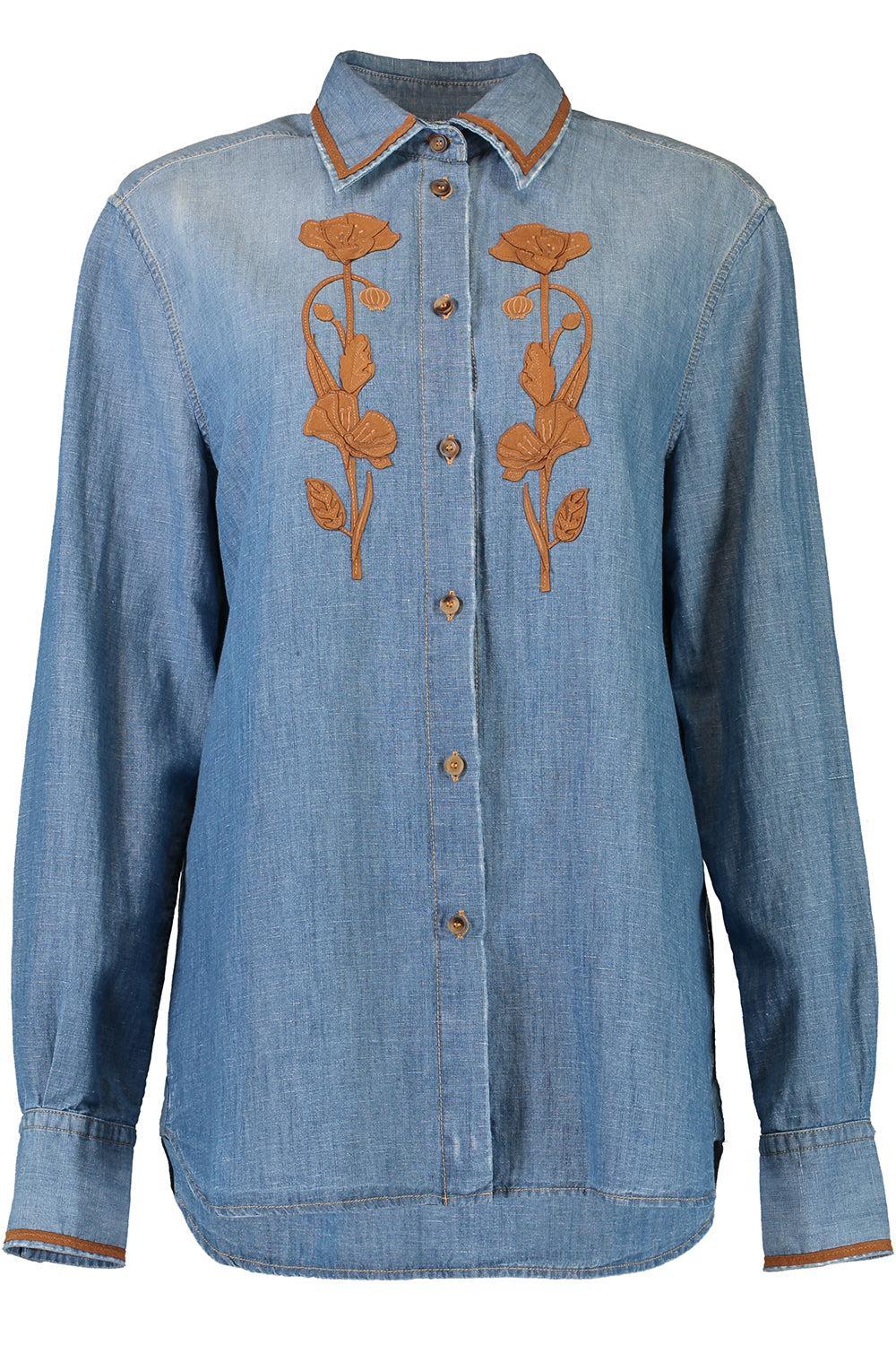 Embroidered Denim Shirt