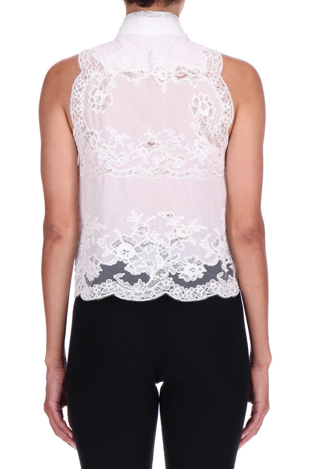 Sleeveless Embroidered Blouse-BRT WHT-40-CLOTHINGTOPBLOUSE-ERMANNO SCERVINO