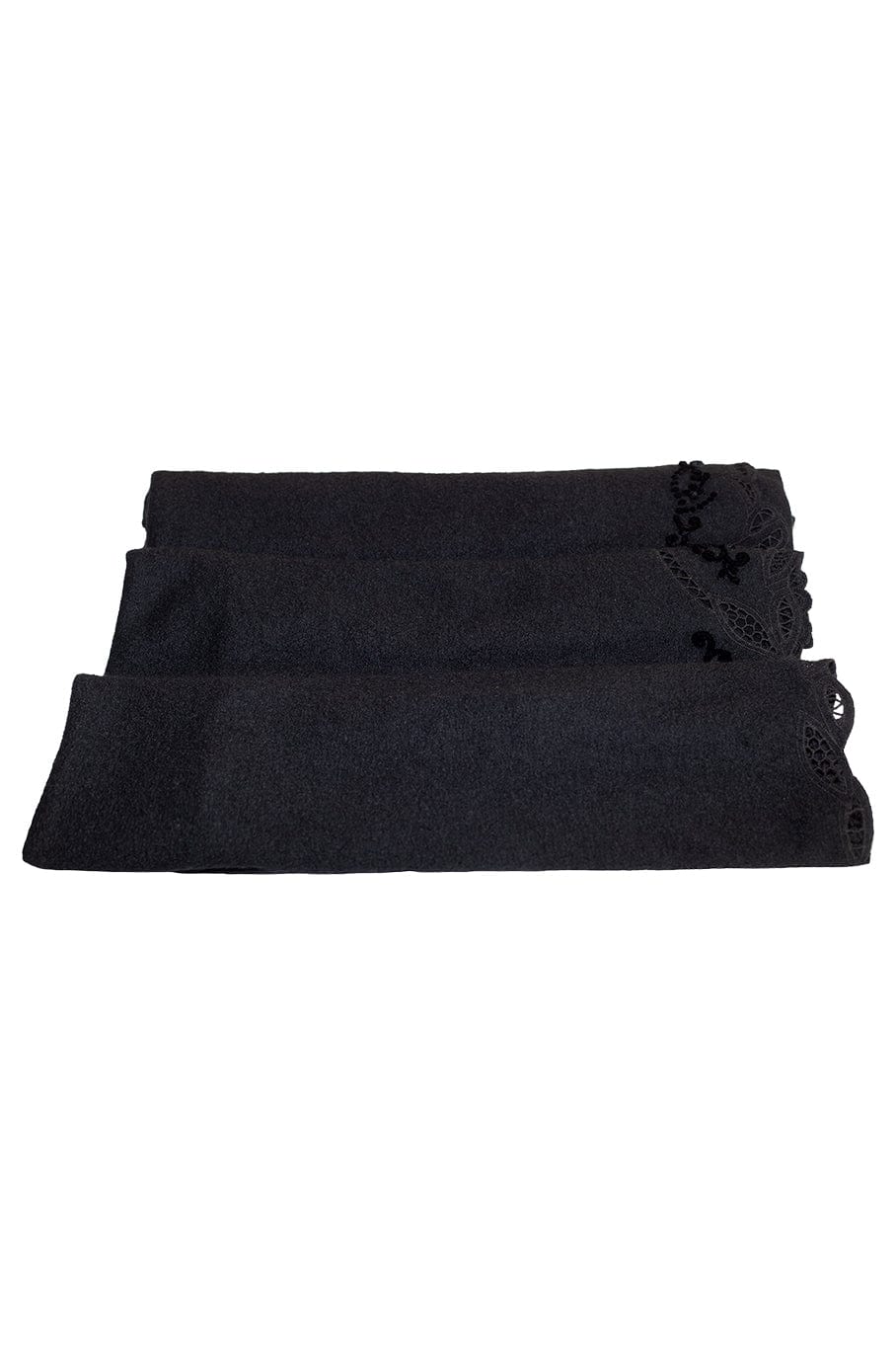 ERMANNO SCERVINO-Long Wrap With Lace Detail - Black-BLACK