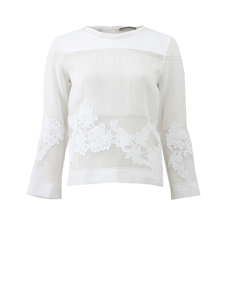 ERMANNO SCERVINO-Embroidered Linen Top-