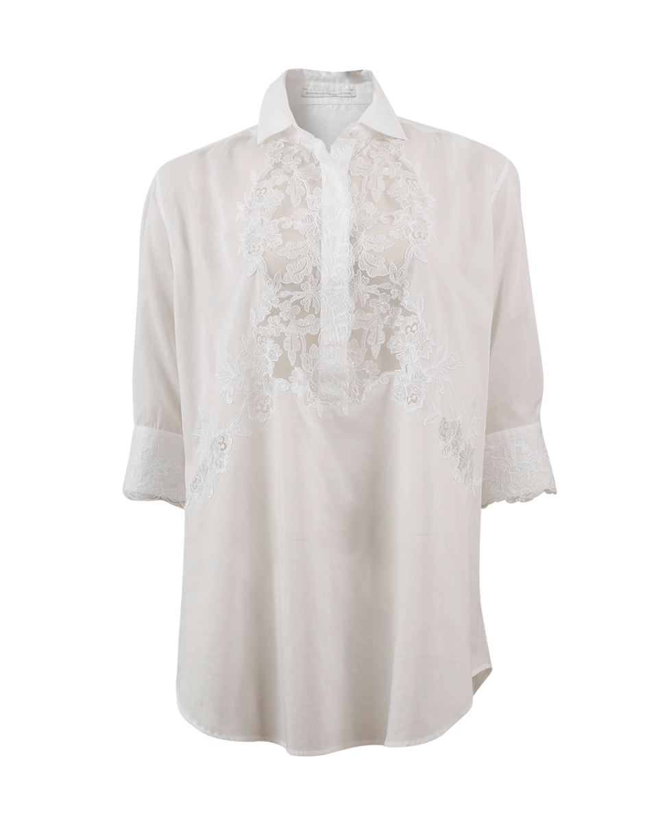 ERMANNO SCERVINO-Lace Trim Tunic Top-