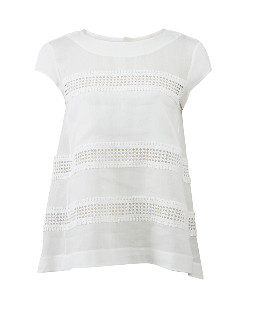 ERMANNO SCERVINO-Macrame And Linen Top-