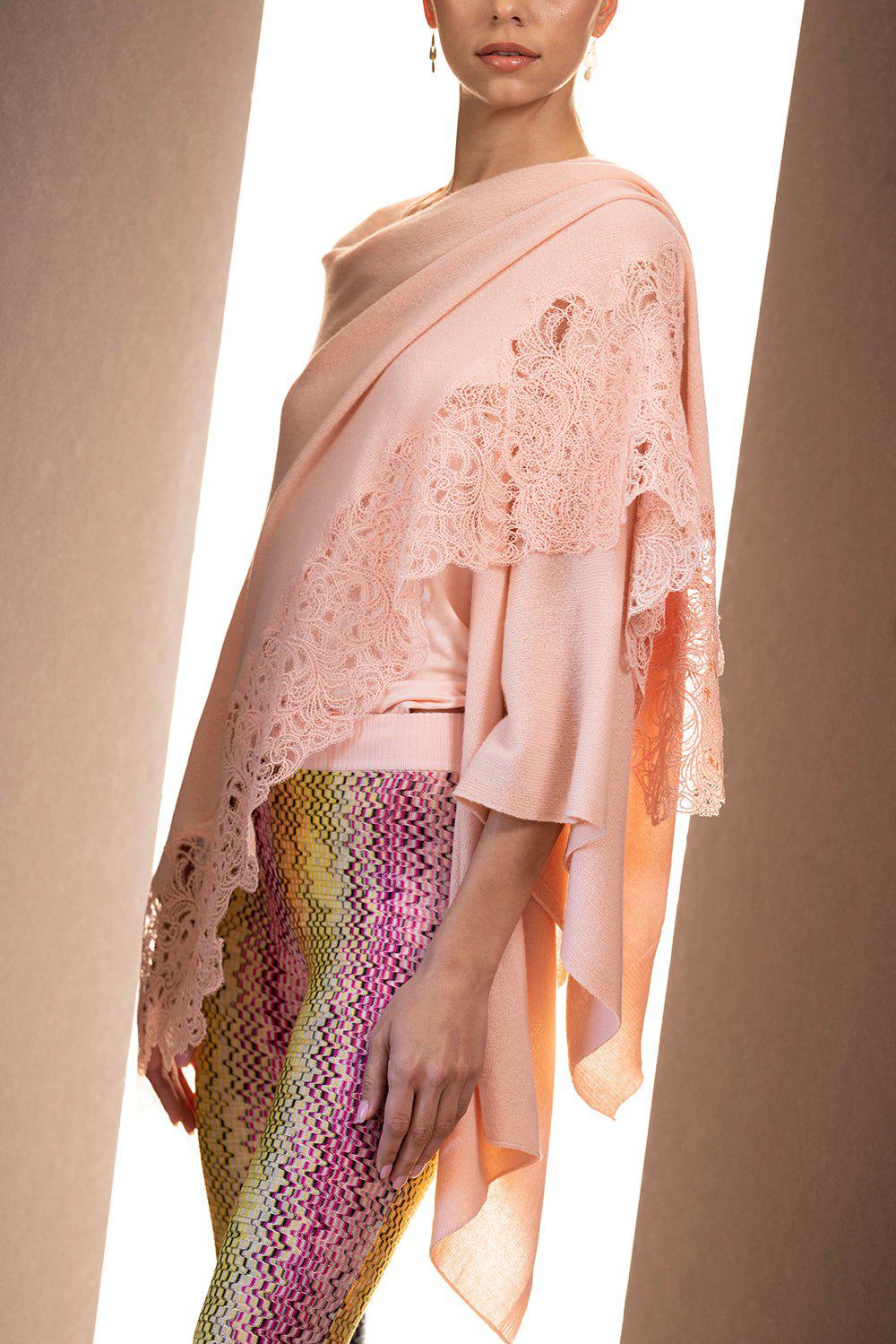 ERMANNO SCERVINO-Cashmere Shawl - Blossom Rose-BLSMROSE