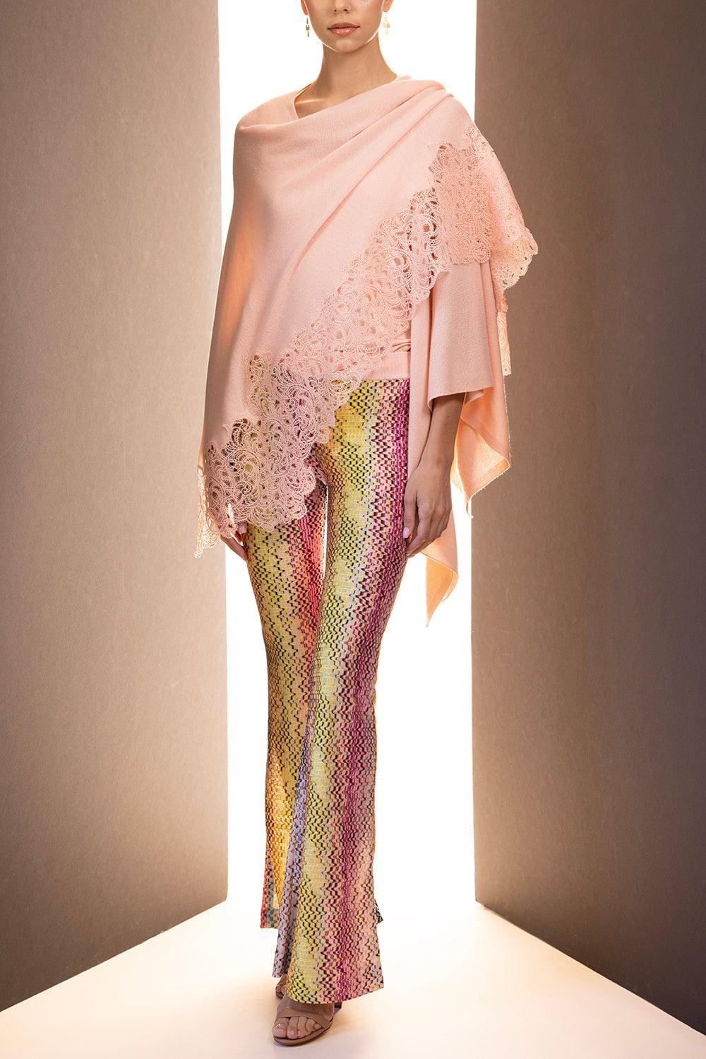 ERMANNO SCERVINO-Cashmere Shawl - Blossom Rose-BLSMROSE