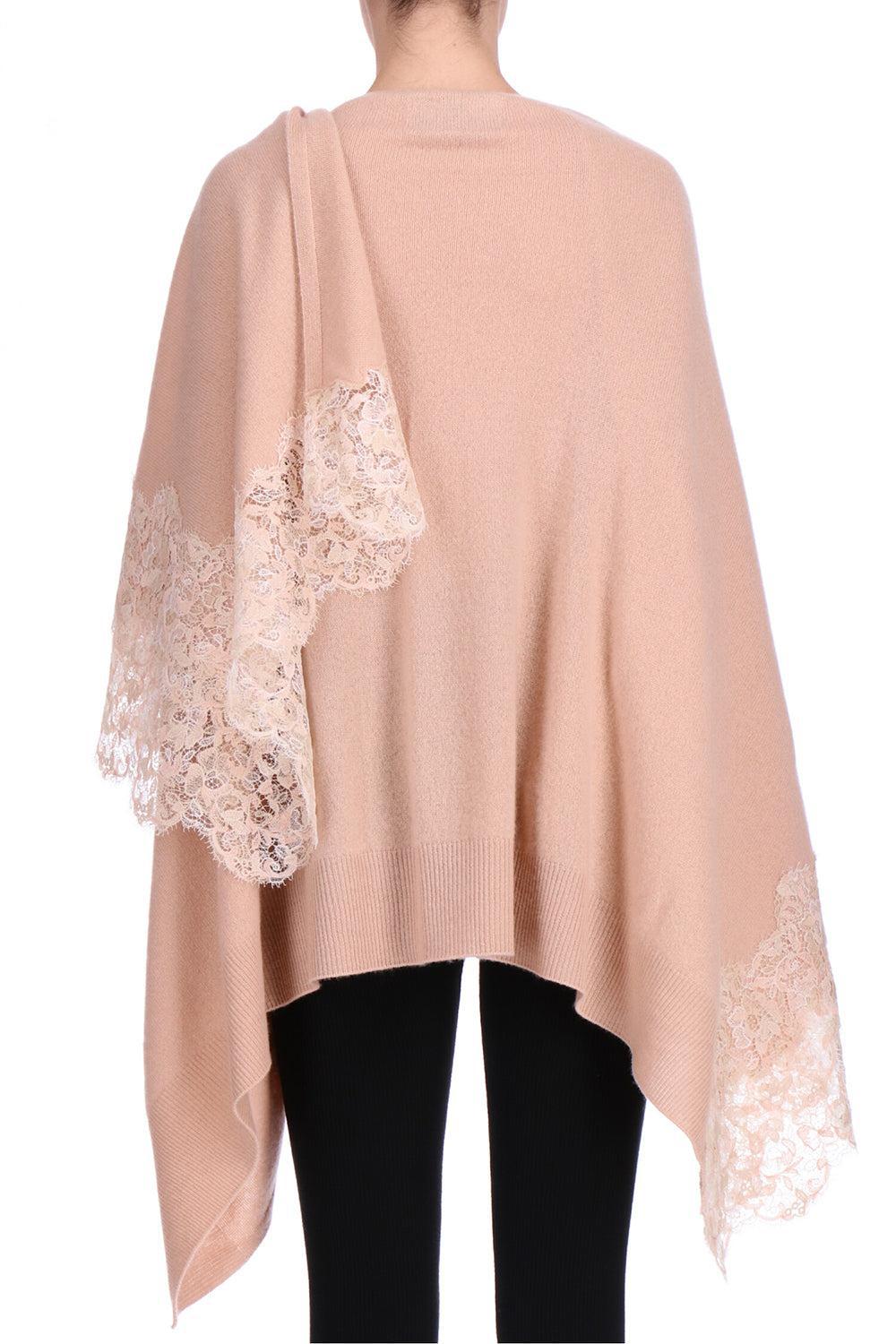 Embroidered Poncho - Tawny Brown-TAWNYBRN-O/S-CLOTHINGTOPPONCHO-ERMANNO SCERVINO