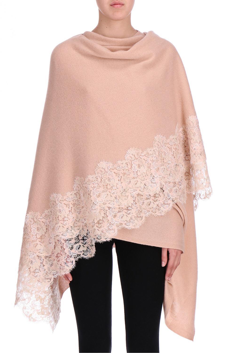 Embroidered Poncho - Tawny Brown-TAWNYBRN-O/S-CLOTHINGTOPPONCHO-ERMANNO SCERVINO