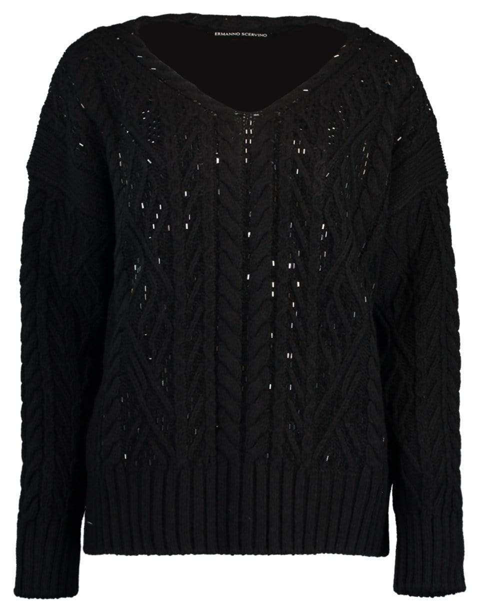 ERMANNO SCERVINO-Cashmere V-Neck Sweater-