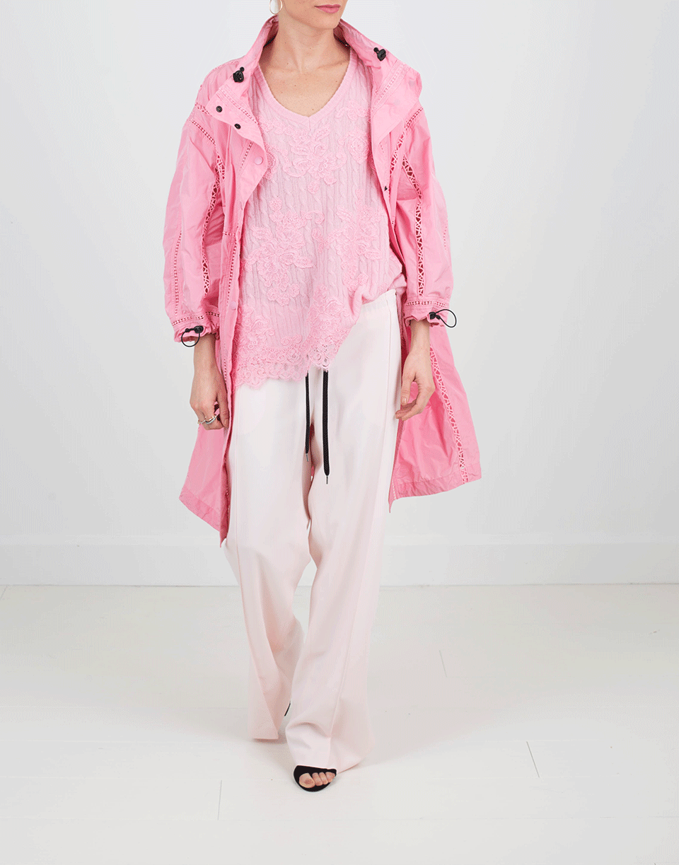 ERMANNO SCERVINO-Knit Tunic With Lace Overlay-