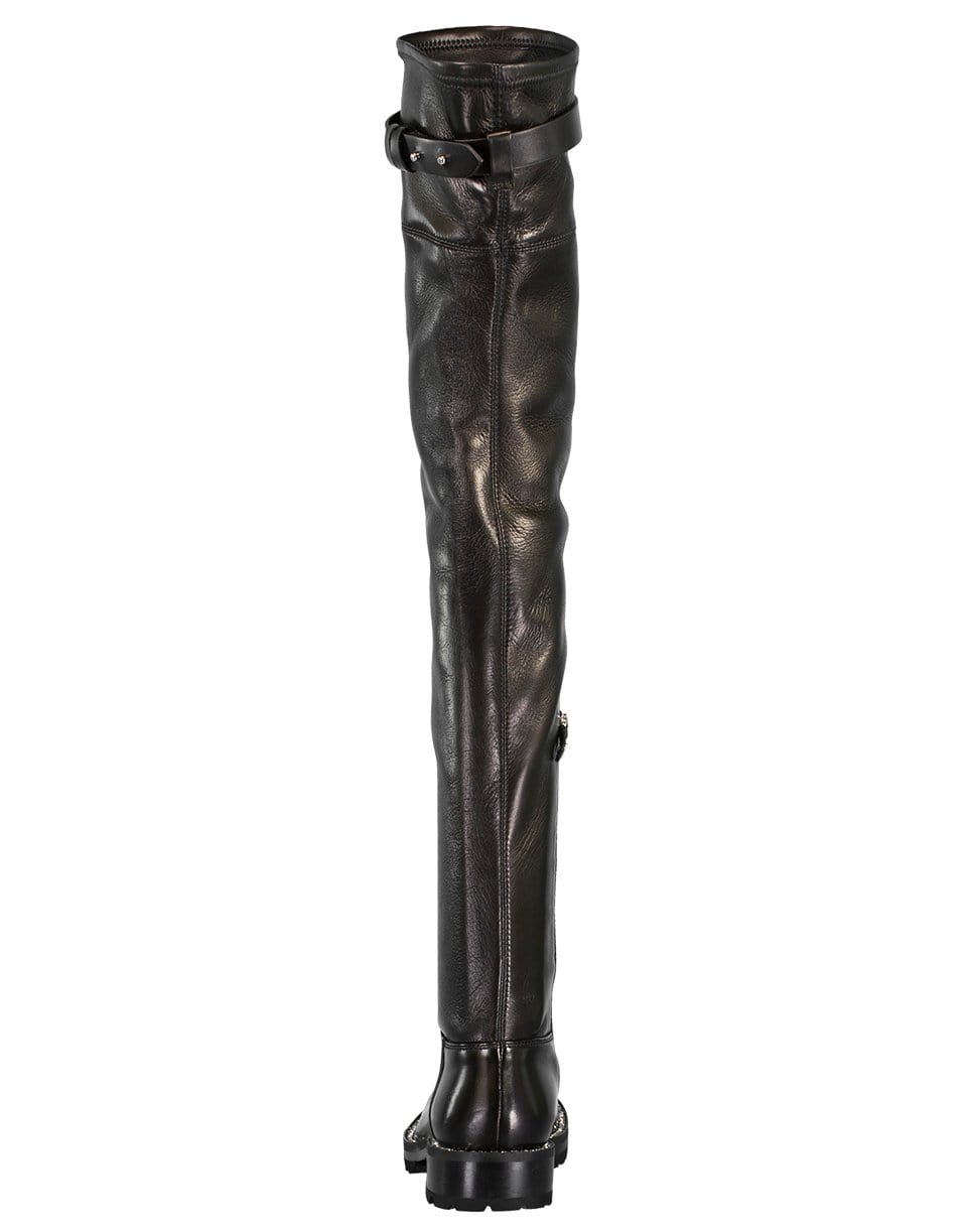 ERMANNO SCERVINO-Over the Knee Crystal Trim Boot-