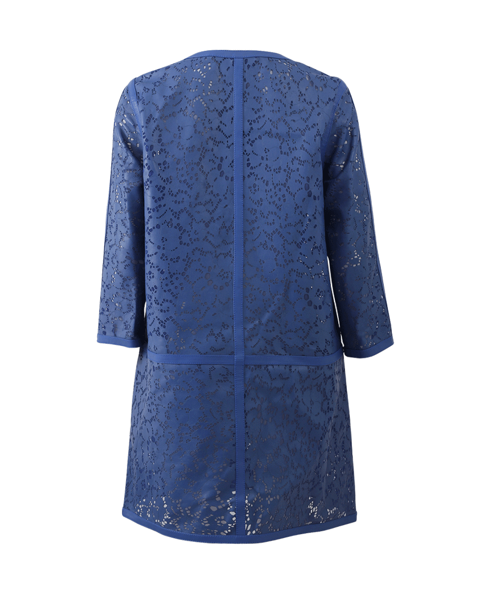 ESCADA-Lepsom Laser Cut Leather Coat-
