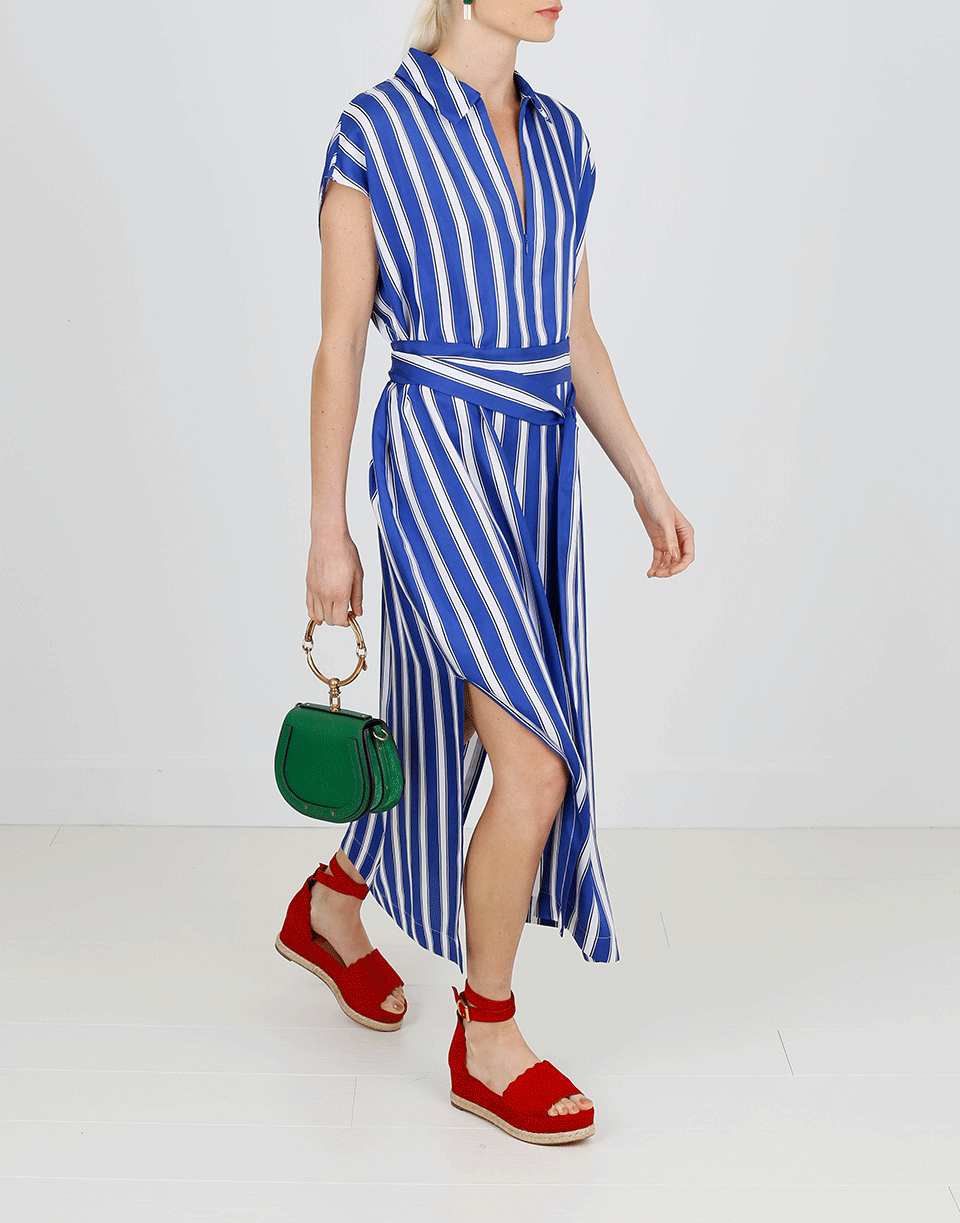 ESCADA-Dras Striped Shirt Dress-