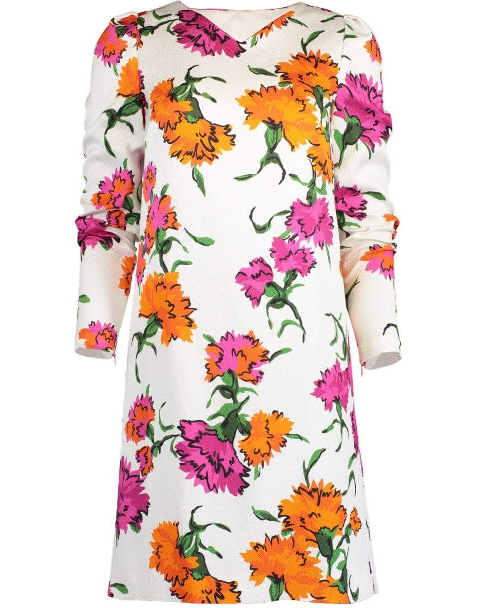 ESCADA-Printed Wide V-Neck Dress-