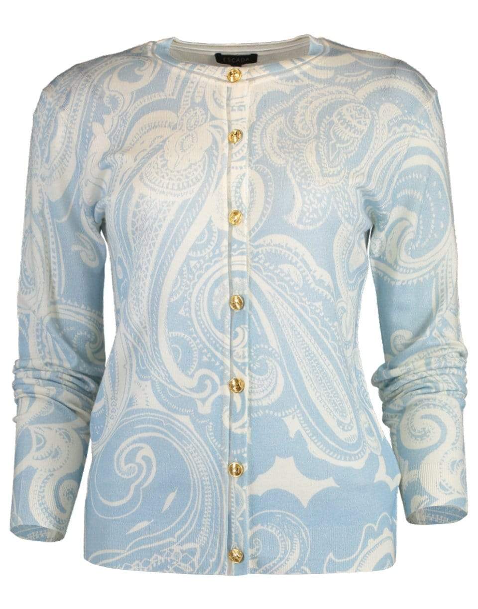 ESCADA-Sahan Crewneck Cardigan-LT. BLUE