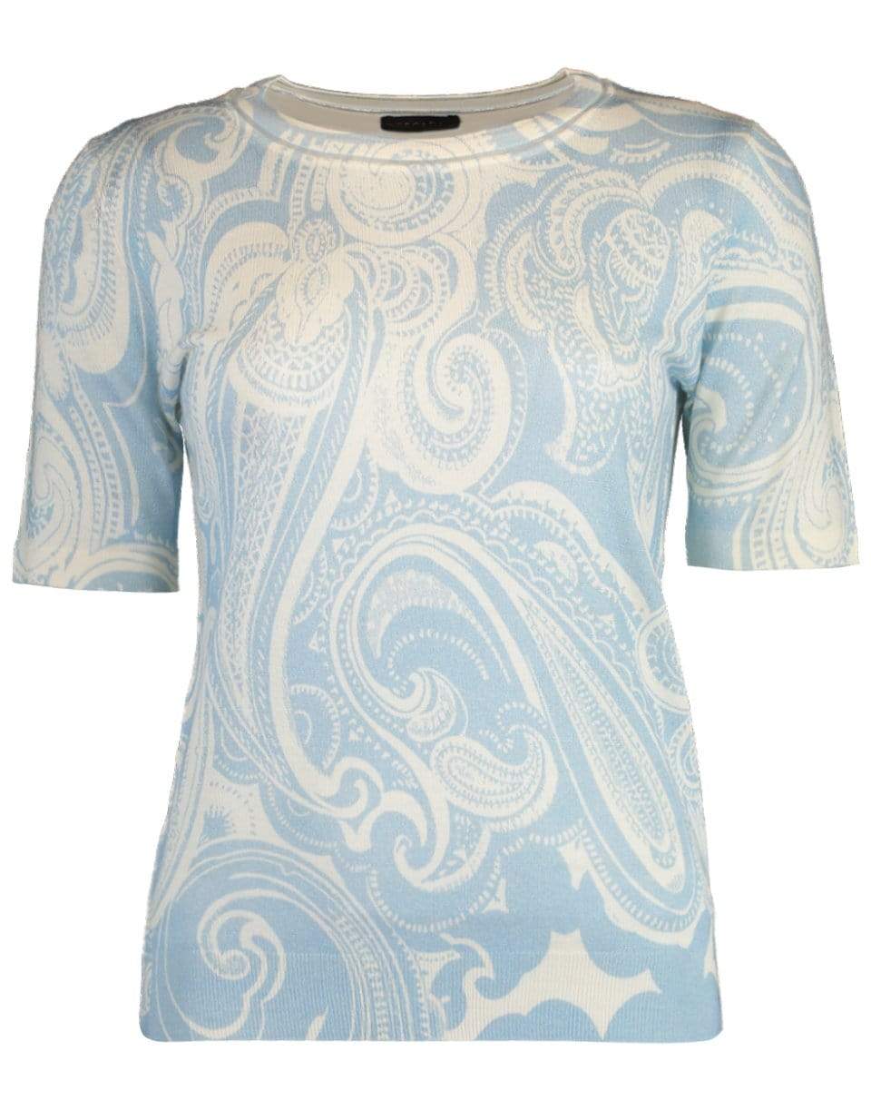 ESCADA-Sahan Crewneck Top-LT BLUE