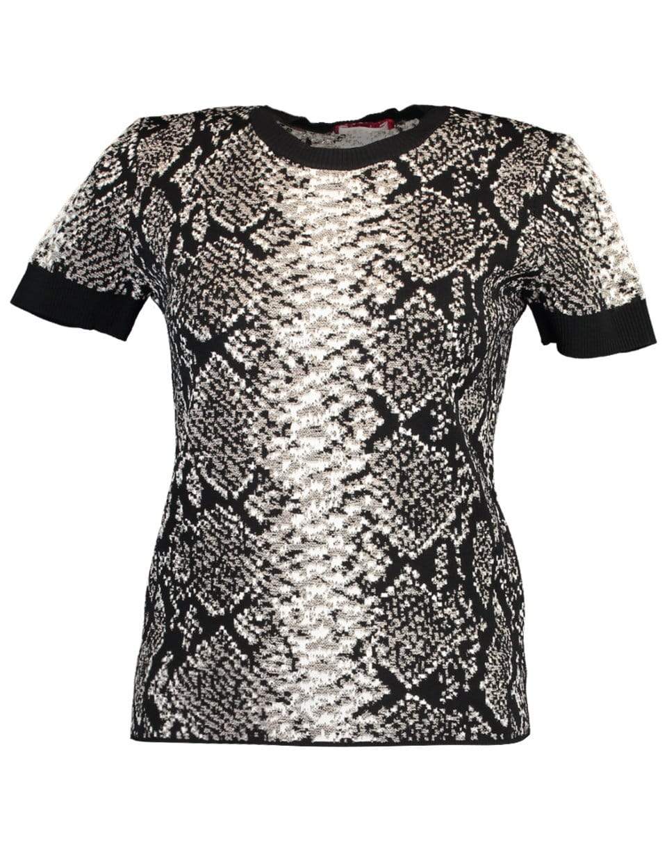 ESCADA-Black and White Short Sleeve Santa Fe T-Shirt-