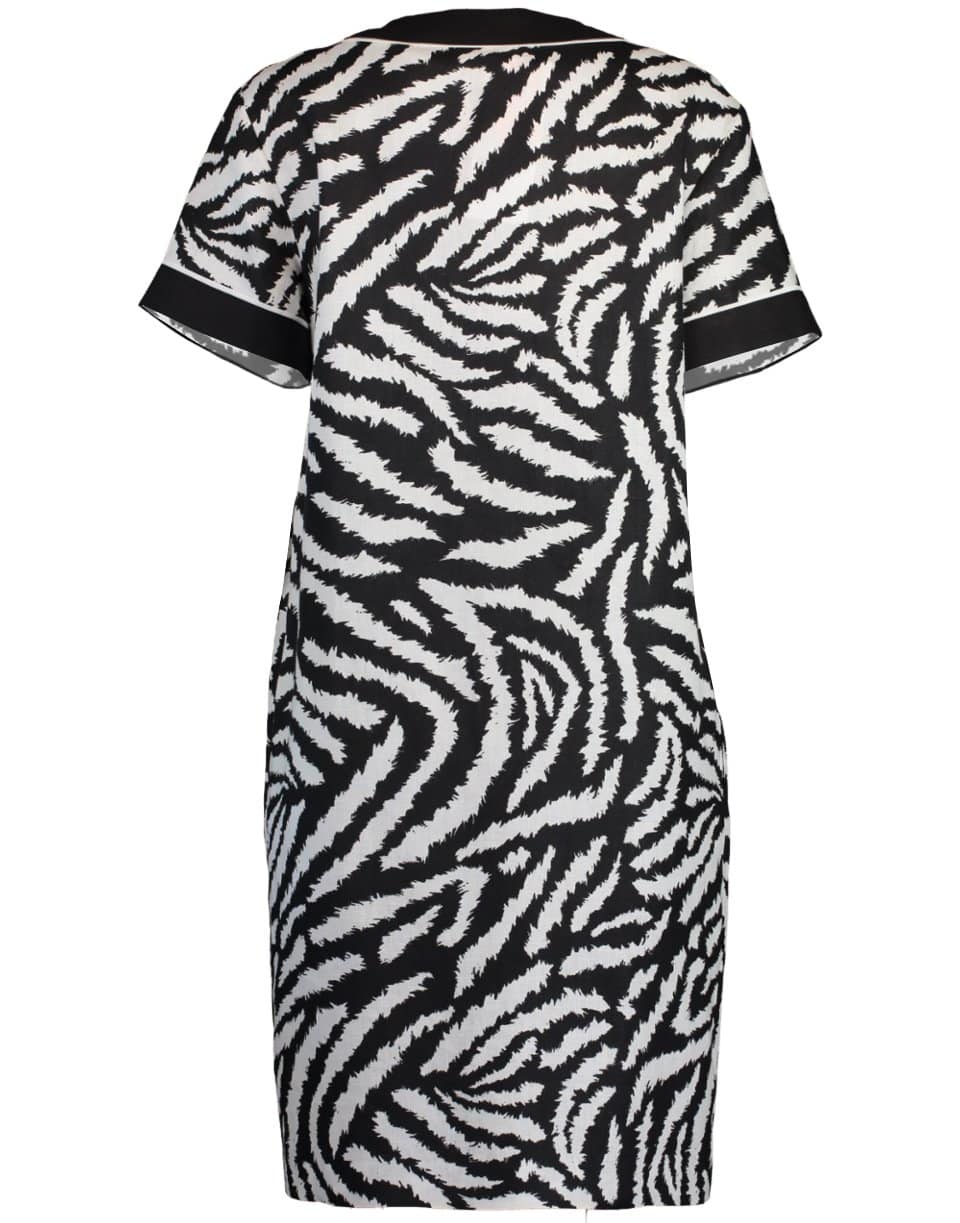 ESCADA SPORT-Dadye Short Sleeve Zebra Print Dress-