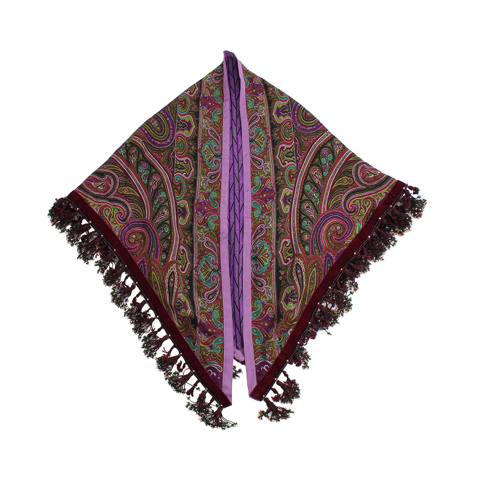 ETRO-Fringe Neck Scarf-PURPLE
