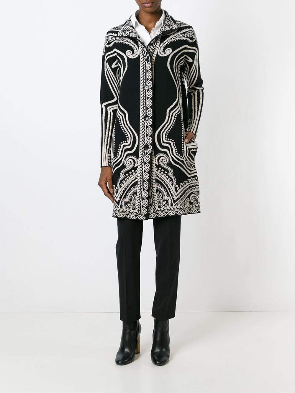 ETRO-Fitted Knit Coat-