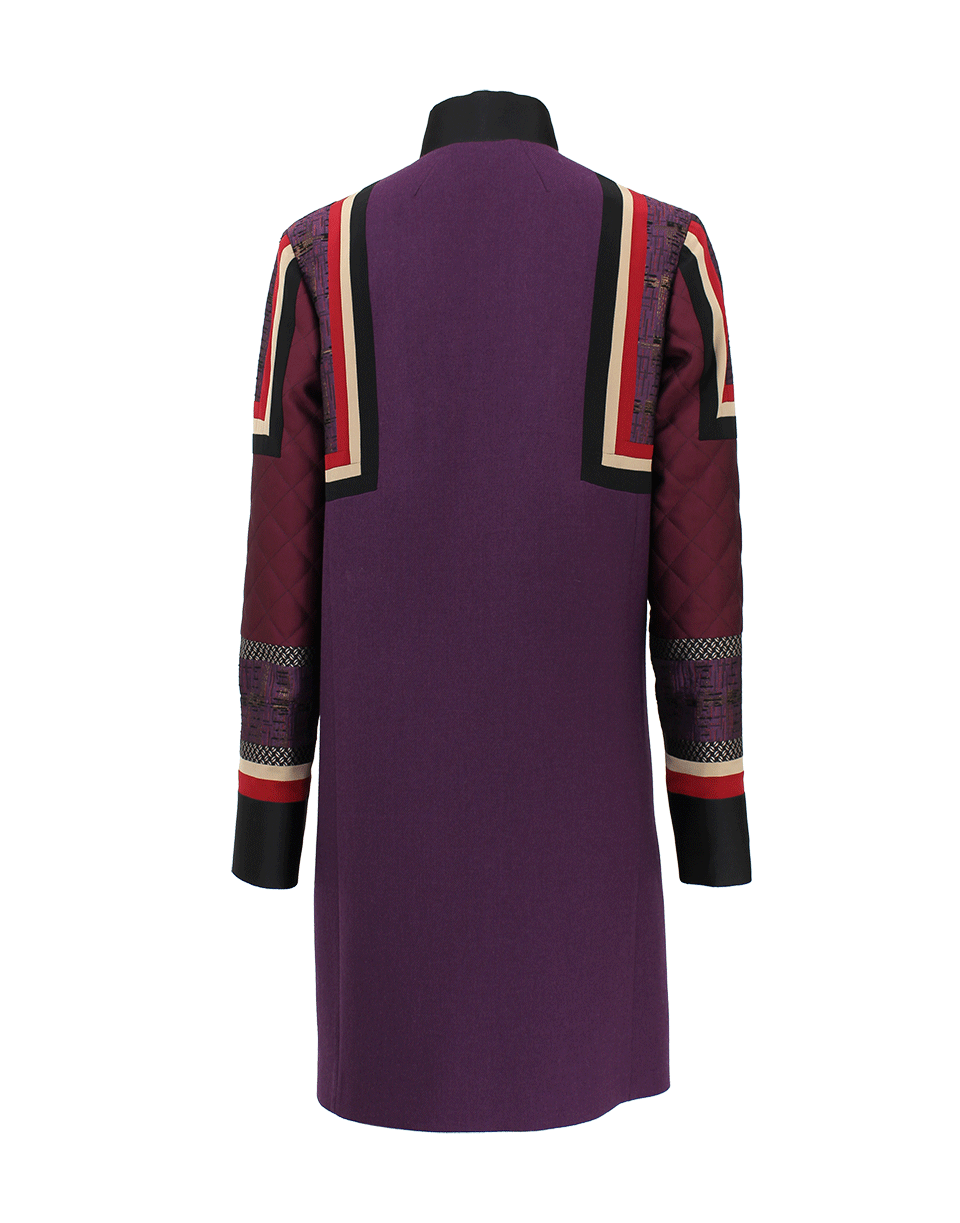 ETRO-Snap Geo Print Wool Coat-PURPLE