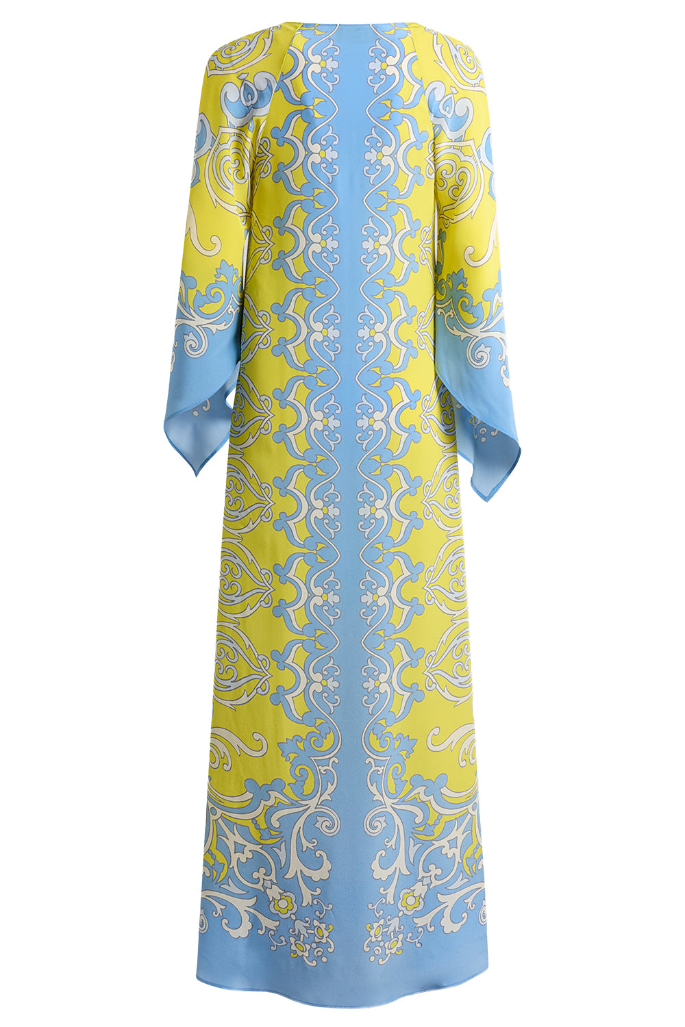  Ornamental Print Cape Sleeve Maxi Dress-GEOMETRC-38-CLOTHINGDRESSCASUAL-ETRO 
