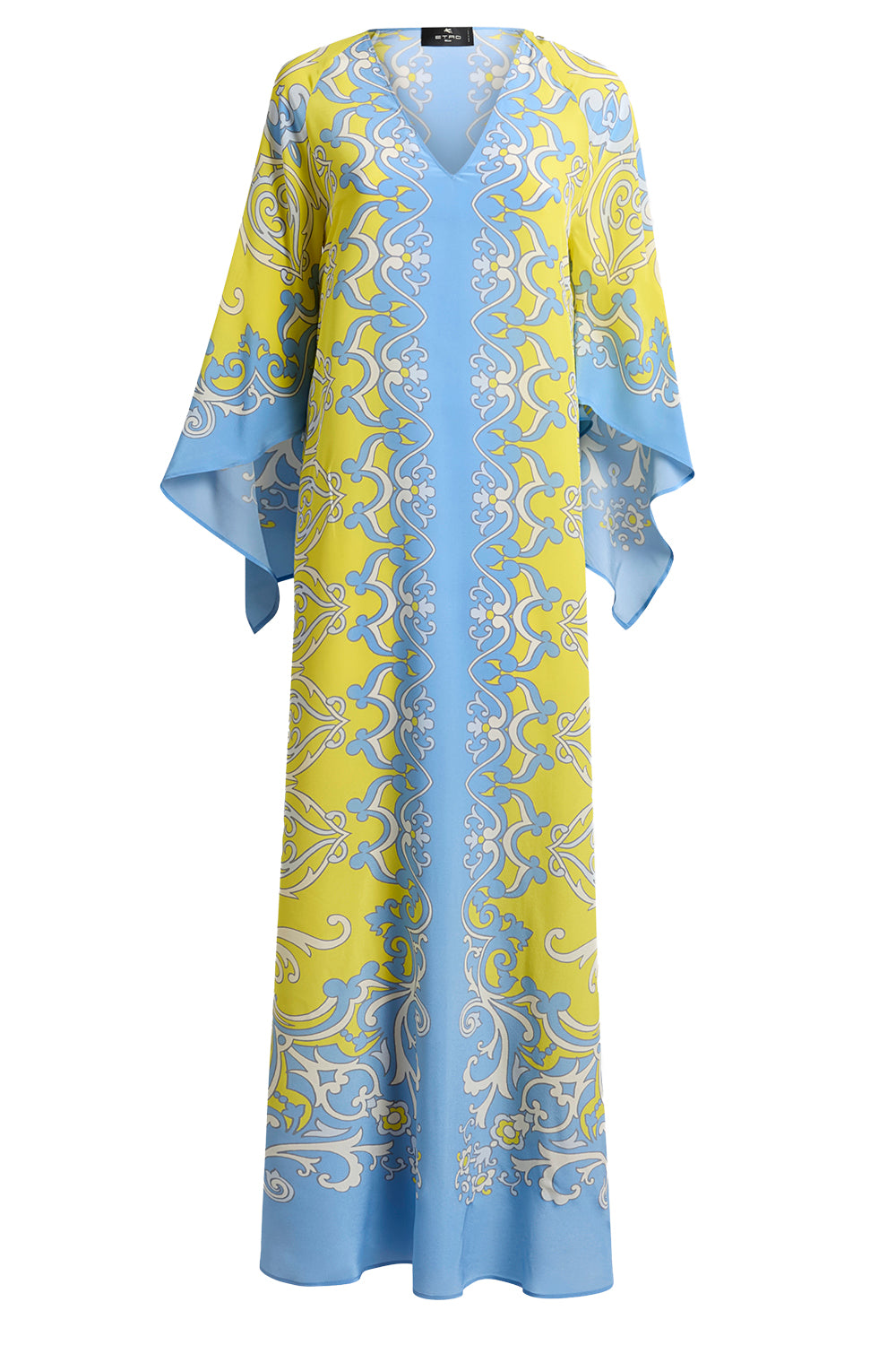  Ornamental Print Cape Sleeve Maxi Dress-GEOMETRC-38-CLOTHINGDRESSCASUAL-ETRO 