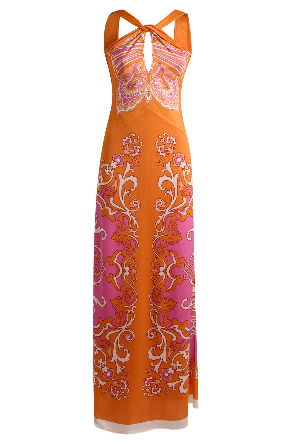  Ornamental Print Halter Maxi Dress-GEOMETRC-38-CLOTHINGDRESSCASUAL-ETRO 